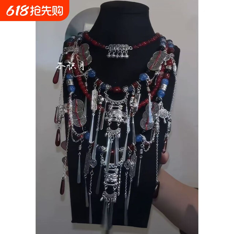 民族风西藏族复古流苏头饰额饰波西米亚锁骨项链旅拍古风藏式发饰