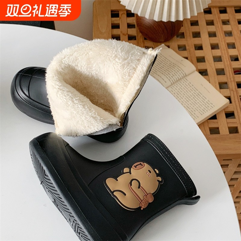 卡皮巴拉雨鞋四季卡通雨靴防滑水鞋水靴防水胶鞋耐磨百搭轻便成人