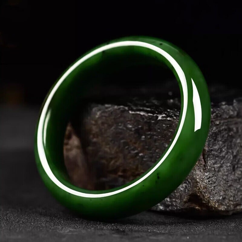 正品新疆和田碧玉手镯女老坑俄料真玉石国风中式送妈妈女友带证书