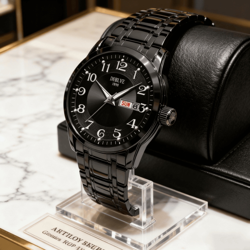 手表男款机械风全自动防水高级感全自动男表数字双日历防水腕表男