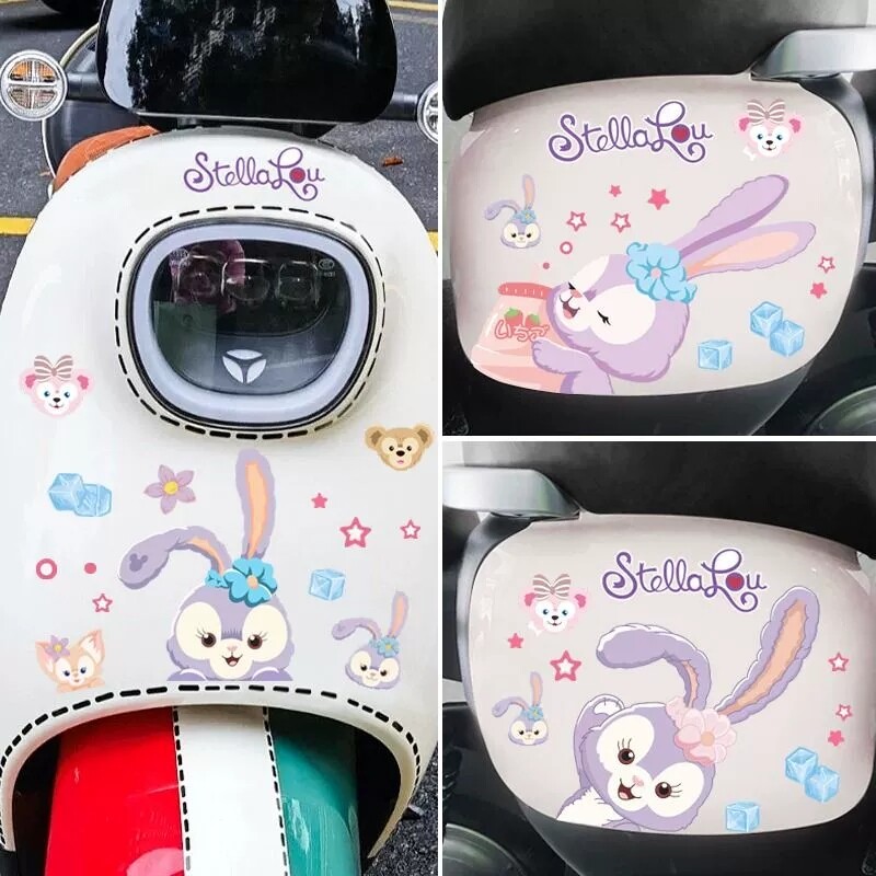 迪士尼星黛露电动车贴纸玲娜贝儿防水防晒爱玛雅迪卡通装饰划痕贴