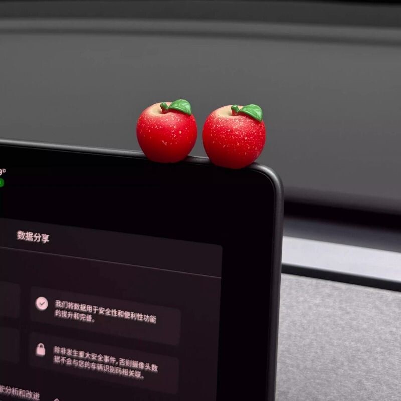 苹苹安安车载摆件苹果汽车中控台个性创意卡通苹安车载装饰贴国庆