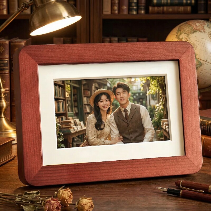 圆角实木相框摆台洗照片加打印做成相册框678寸挂墙高级感六寸a4