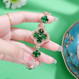 气质腕表石英防水普通 轻奢小众时尚 四叶草手表女士新款 手链女款