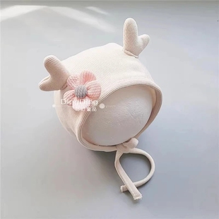 婴儿帽子春秋季 可爱超萌男女宝宝护耳帽新生婴幼儿套头帽秋冬胎帽