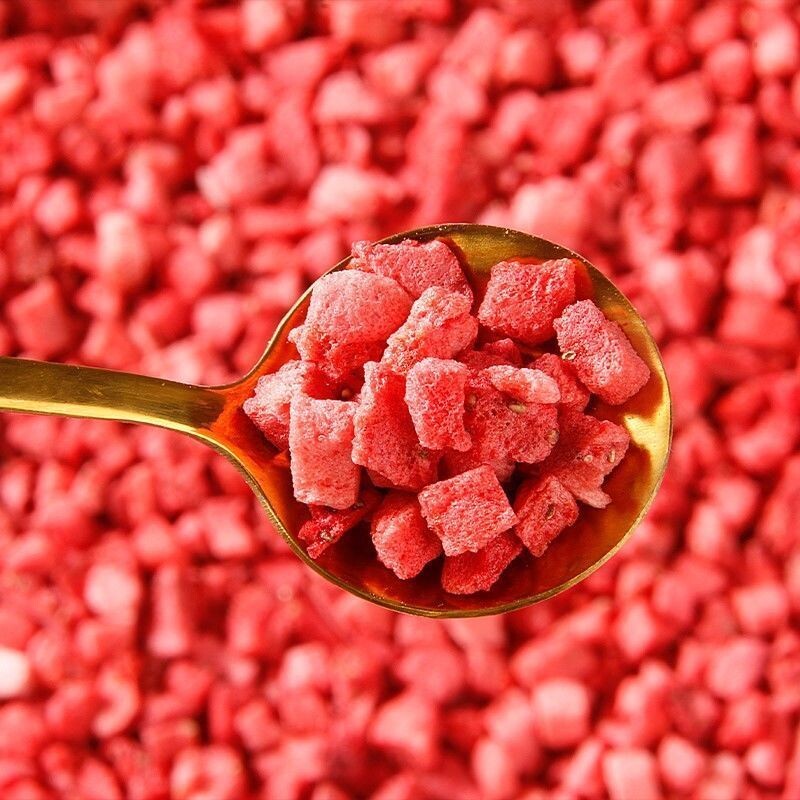 冻干草莓干草莓丁泡水干吃烘焙调色草莓碎无添加零食商用冷冻新鲜