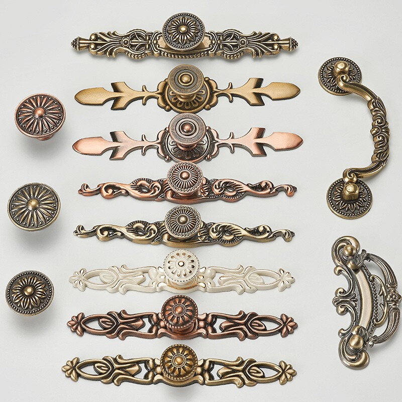 现代简约仿古拉手 红古铜橱柜拉手青古铜抽屉把手单孔 拉手