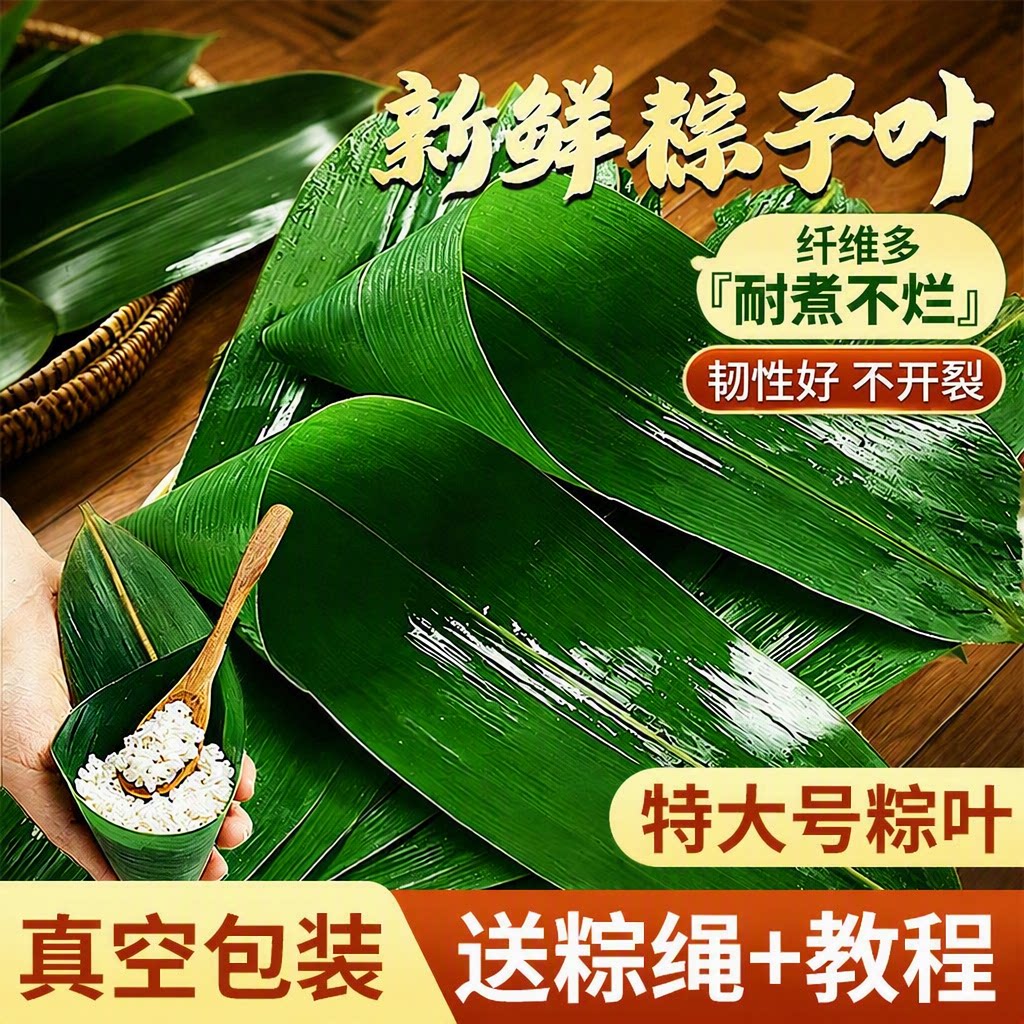 粽叶新鲜端午节包粽子真空包装图片