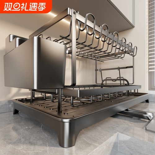 碗碟收纳架台面碗盘沥水架厨房