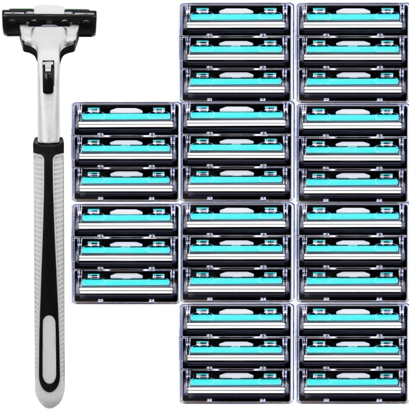 正品剃须刀手动刮胡刀双层【1刀架+30刀片】