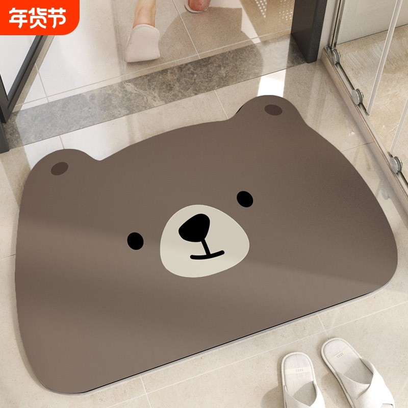 浴室硅藻泥地垫厕所卫浴吸水防滑脚垫家用卫生间进门垫子地毯速干