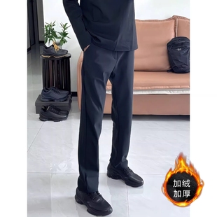 软壳加绒冲锋裤 户外休闲裤 男款 子修身 秋冬防风防水运动裤 黑色美式