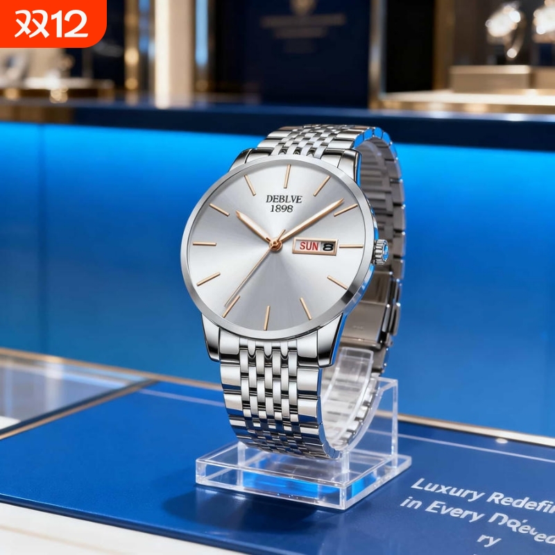 瑞士同款青少年初高中学生手表男款简约潮流全自动机械防水石英表