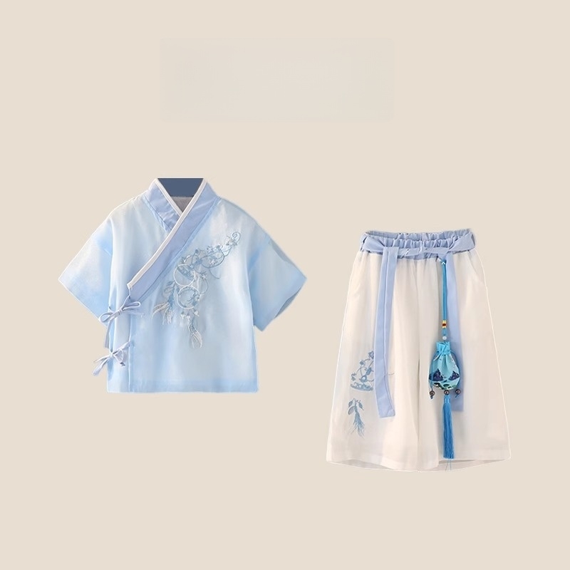 男童高端汉服夏季儿童新款唐装套装古装改良男孩夏装中秋服装童装