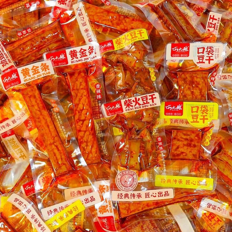 巧大娘豆干排骨豆腐干独立包装休闲小零食柴火兰花串酱干辣味劲道