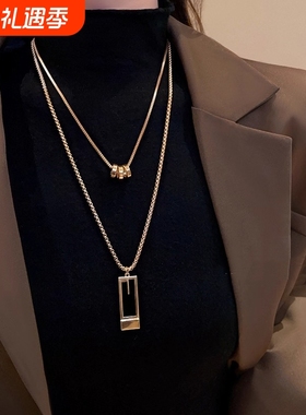 百搭毛衣链2025年新款秋冬长款双层装饰项链女小众设计感高级配饰