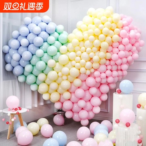 马卡龙生日气球组合装饰场景布置无毒儿童周岁派对结婚氛围宝宝宴
