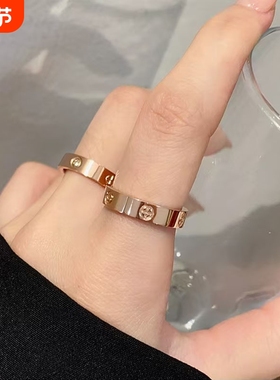 溪御钛钢戒指小众设计不掉色冷淡风网红ins个性男女情侣戒指