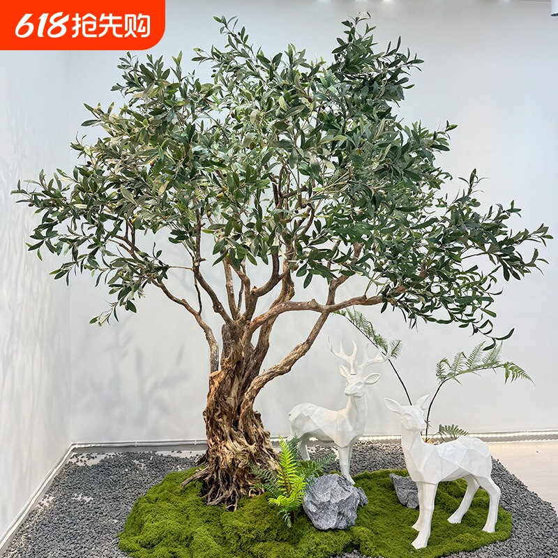 仿真橄榄树特大型落地生绿植室内外景观装饰橱窗造景假树北欧风格