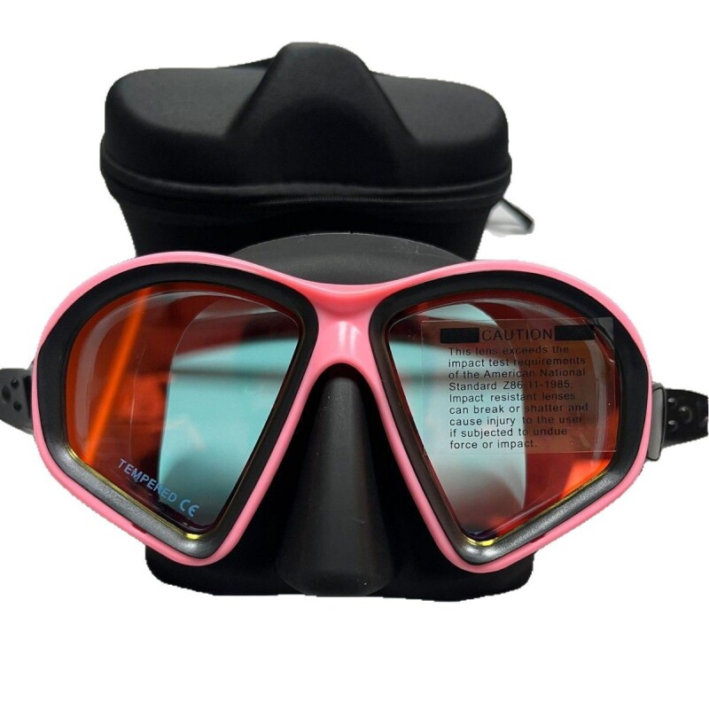 大框潜水镜电镀近视镜片潜水面罩液态硅胶 潜水镜钢化玻璃EVA盒