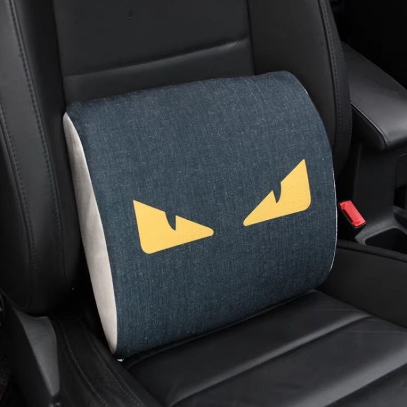汽车腰靠靠垫薄款小尾椎车载靠枕护腰座椅支撑记忆棉头枕护颈车用