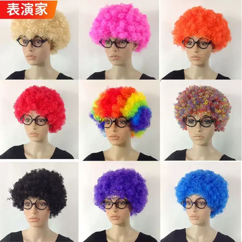 爆炸头假发小丑假发头套彩色成人儿童表演道具搞笑头套演出发套