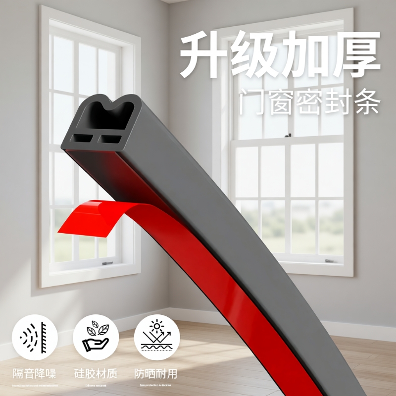 门缝密封条防风防蚊虫防撞静音降噪房门卧室门底门窗门边挡风胶条