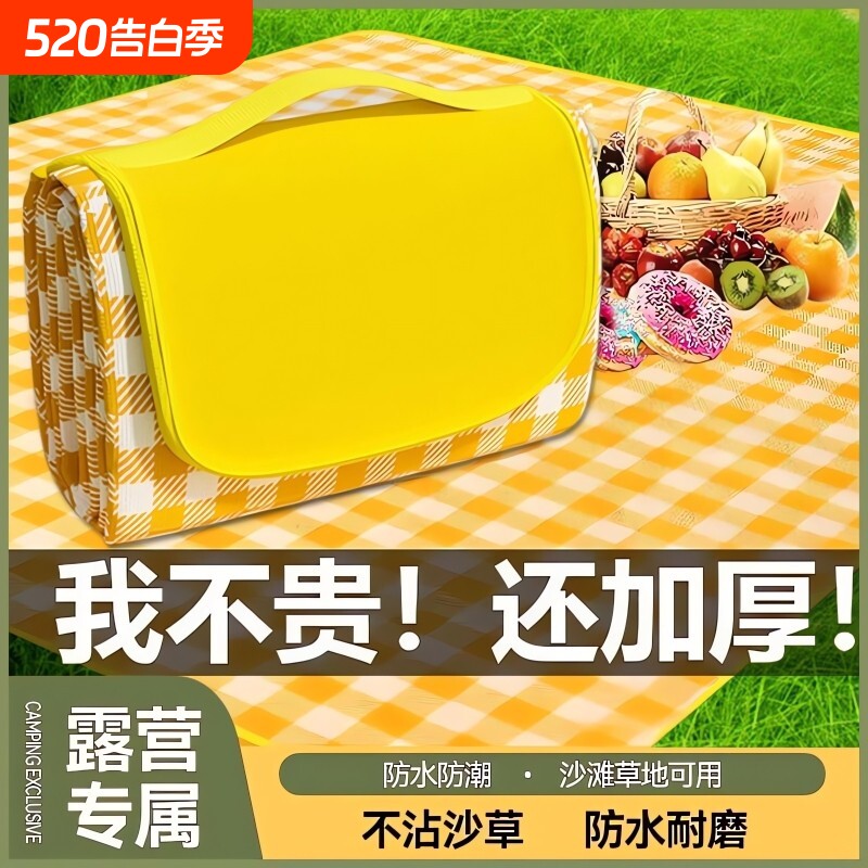 野餐垫防潮垫加厚户外野炊野营沙滩帐篷地垫春游坐垫防水草坪垫子