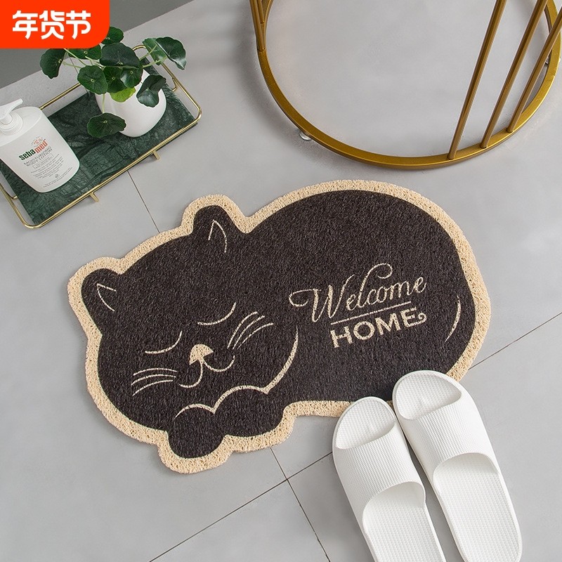动物造型丝圈脚垫宠物入门进门门口入户门垫家用PVC防滑地垫卡通