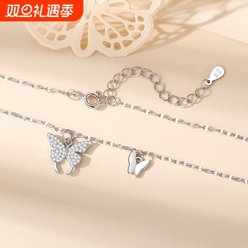 项链999纯银吊坠女时尚轻奢风银项链女百搭饰品女高级感韩版