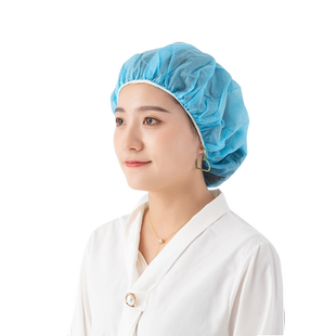 一次性帽子头套无纺布厨师帽透气防尘卫生食品帽餐饮网帽厨房用帽
