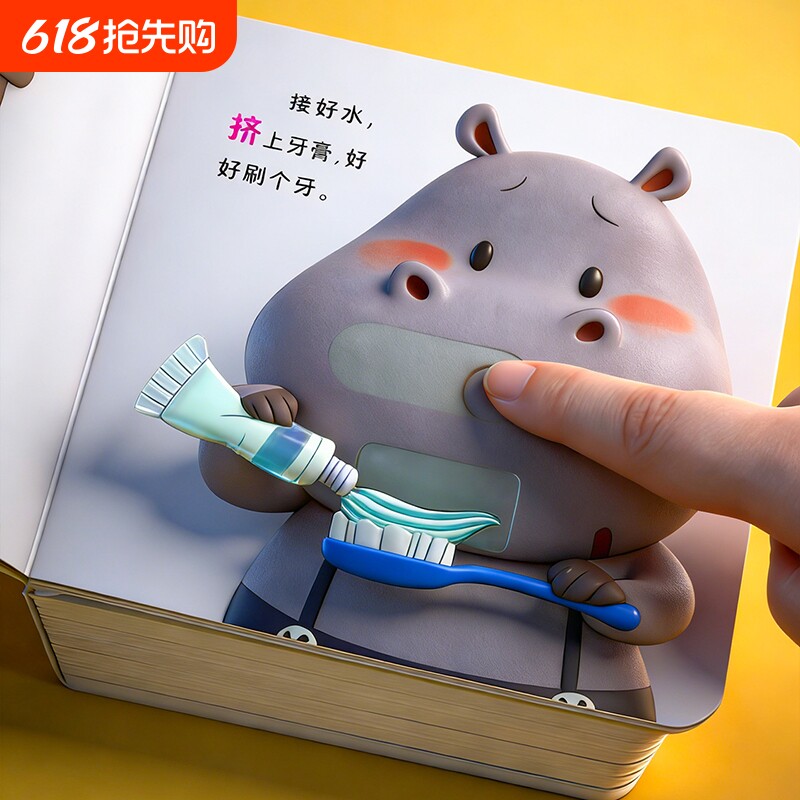 幼儿宝宝推拉书好习惯养成绘本机关书一到两岁儿童立体翻翻书益智玩具