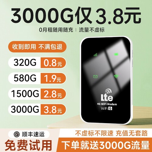 智能wifi移动无线wifl6便携式免插卡2026新款路由器全国通用流量wi-fi车载宽带4g高速网络智能上网卡车载wifi