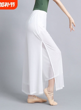 中国舞舞蹈演出服网纱身韵服练功裤宽松飘逸广场舞双层纱裤