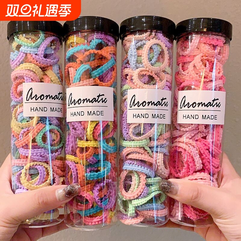 儿童橡皮筋小女孩不伤发发圈女童扎马尾发绳高弹力糖果色花边皮筋