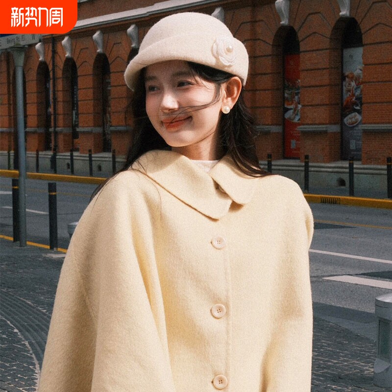 白色山茶花贝雷帽子女2026秋冬法式千金风显脸小赫本风小礼帽灰色