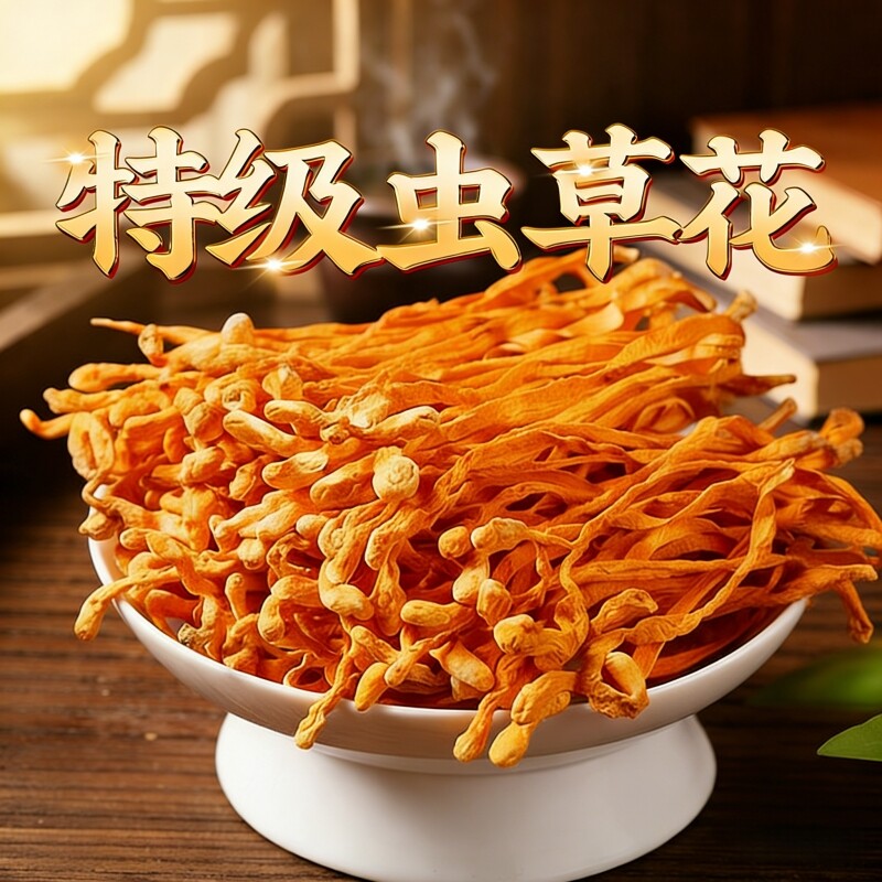 虫草花干货正品500g商用青藏北虫草特野山生官方旗舰店煲汤凉拌