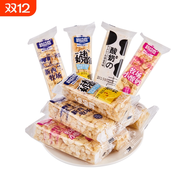 精益嘉新西兰牧场小酸奶沙琪玛好吃的零食牛奶软甜点网红散称500g