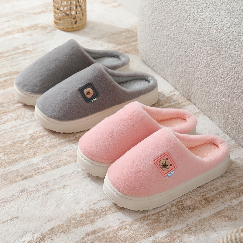 秋冬季包跟棉拖鞋女室内居家休闲厚底暖绒外穿月子鞋棉鞋男士拖鞋