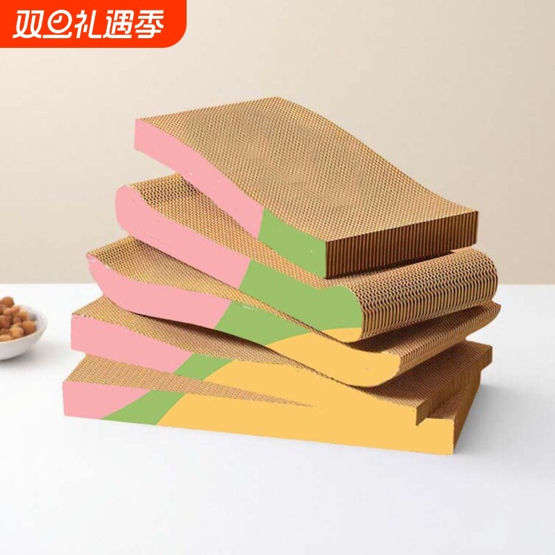 直板瓦楞纸猫抓板猫玩具猫窝一体耐抓耐磨沙发磨爪器猫爪板猫玩具