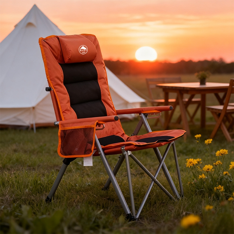 索度午休加棉躺椅秋冬户外折叠床五档扶手高靠背露营沙滩椅海狗椅