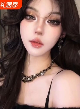 zoozmomo欧美夸张轻奢锆石项链女2025新款黑色小众高级感锁骨链潮