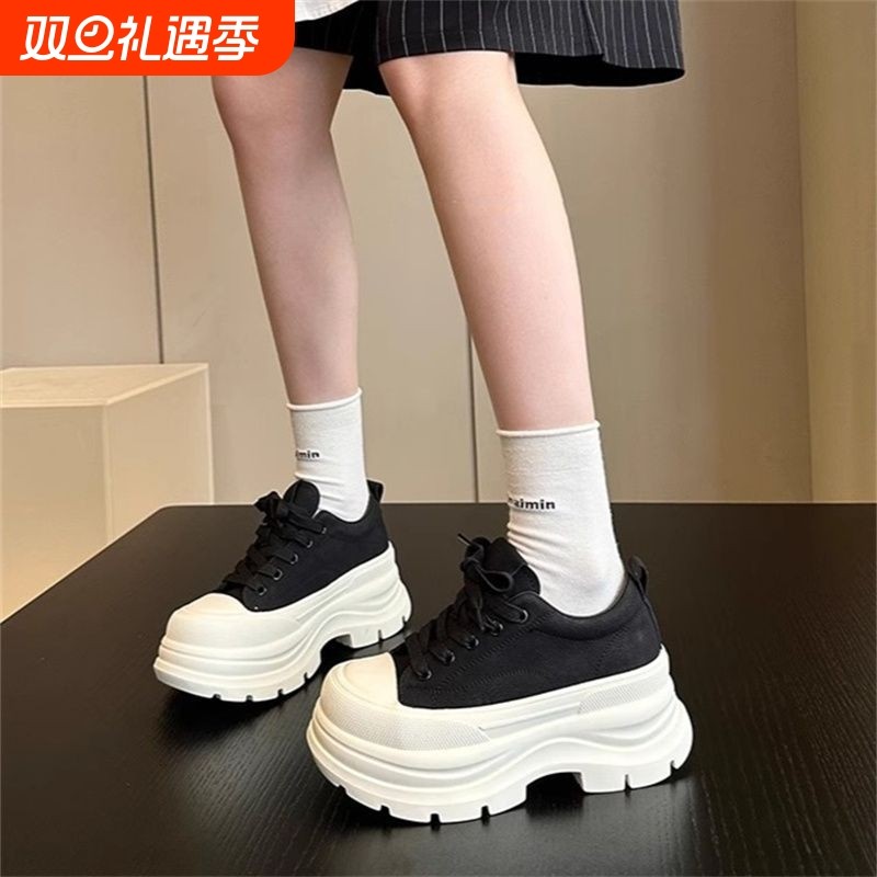 百搭松糕鞋女厚底增高休闲鞋2025秋季新款时尚老爹鞋子松糕底圆头