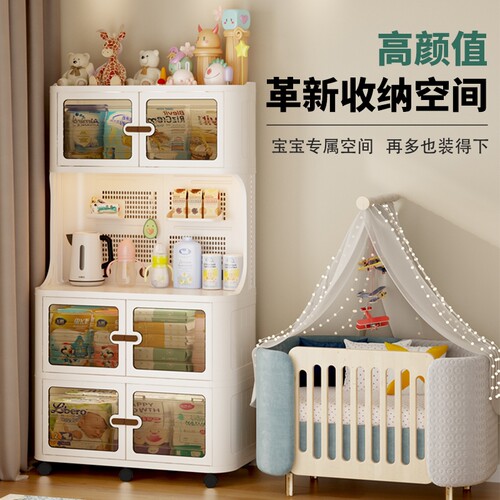 收纳柜宝宝婴儿喂养台餐边柜多层加厚小推车置物架卧室落地储物柜