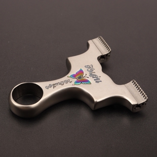 龙齿蝴蝶不锈钢弹弓高精准9025免绑扁皮筋竞技户外弹弓