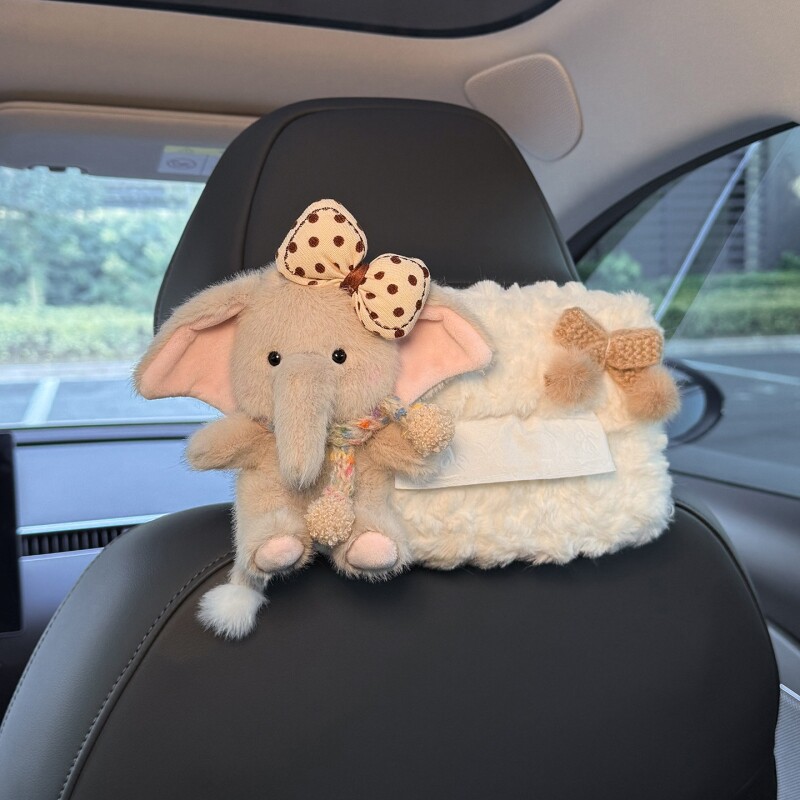 车载纸巾盒可爱大象抽纸盒2026新款汽车后排头枕悬挂式高级感女