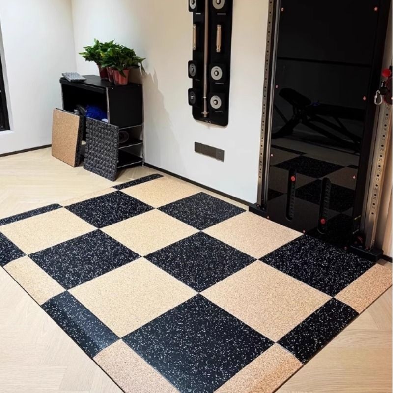 贴面复合环保健身房拼接橡胶地垫杠铃哑铃减震耐磨垫子力量区垫