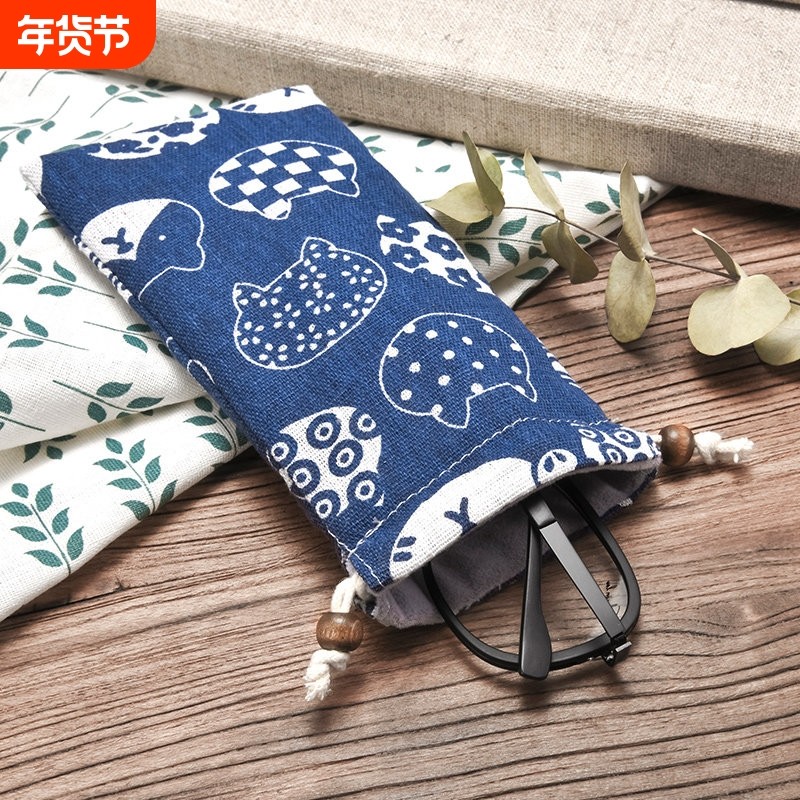 眼镜袋防压便携日式复古收纳布袋子简约太阳眼睛保护套墨镜挂包