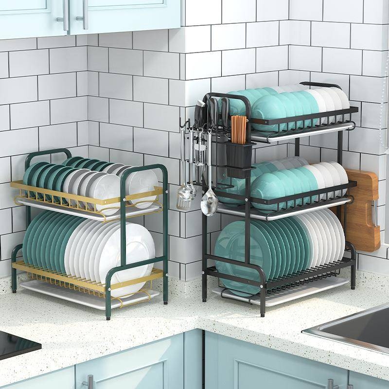 多功能碗盘沥水架家用厨房台面沥水碗架碗碟盘砧板收纳架