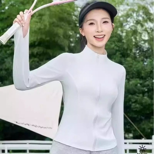2026新款冰丝修身防晒衣女款夏季套装薄款外套紧身运动瑜伽服上衣